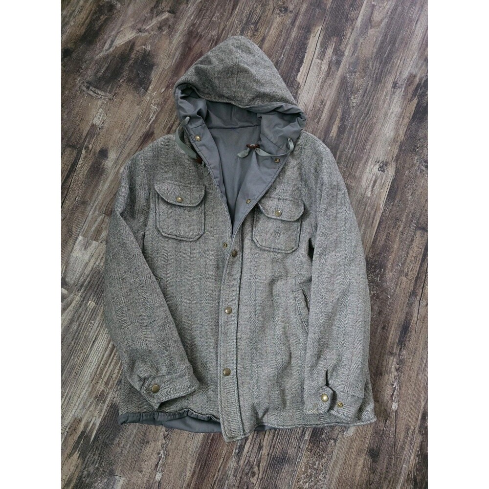 Vintage WOOLRICH MEN'S Small REVERSIBLE Jacket COAT Hooded Work Warm EUC